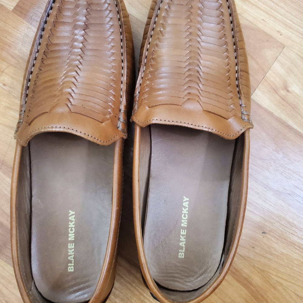Blake McKay Tan Men's Leather Slip-On Loafers